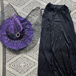 Purple and Black Witch Costume with Hat